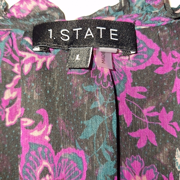 1. STATE NWOT cold shoulder blouse size L - Picture 1 of 7